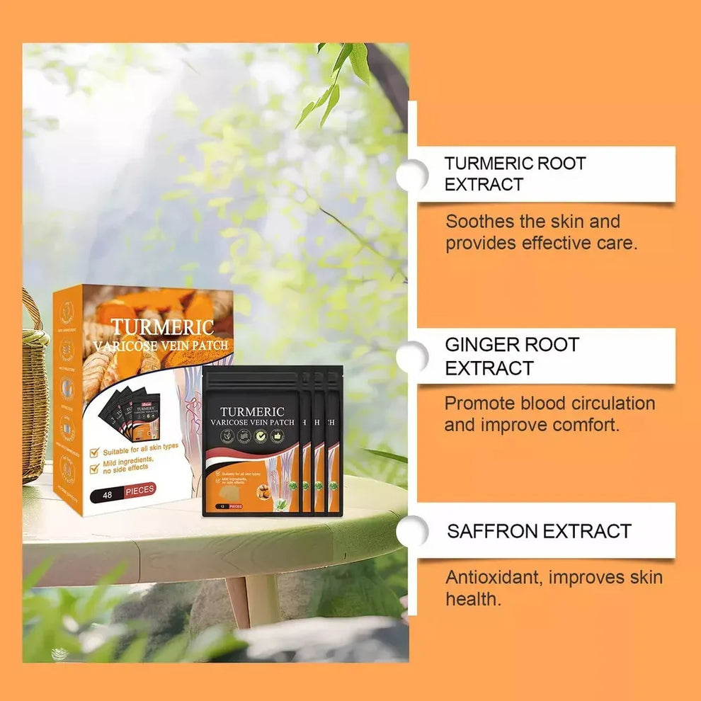 Turmeric Vein Patches for Varicose Relief (Buy 10 Get 10 Free🔥🔥)