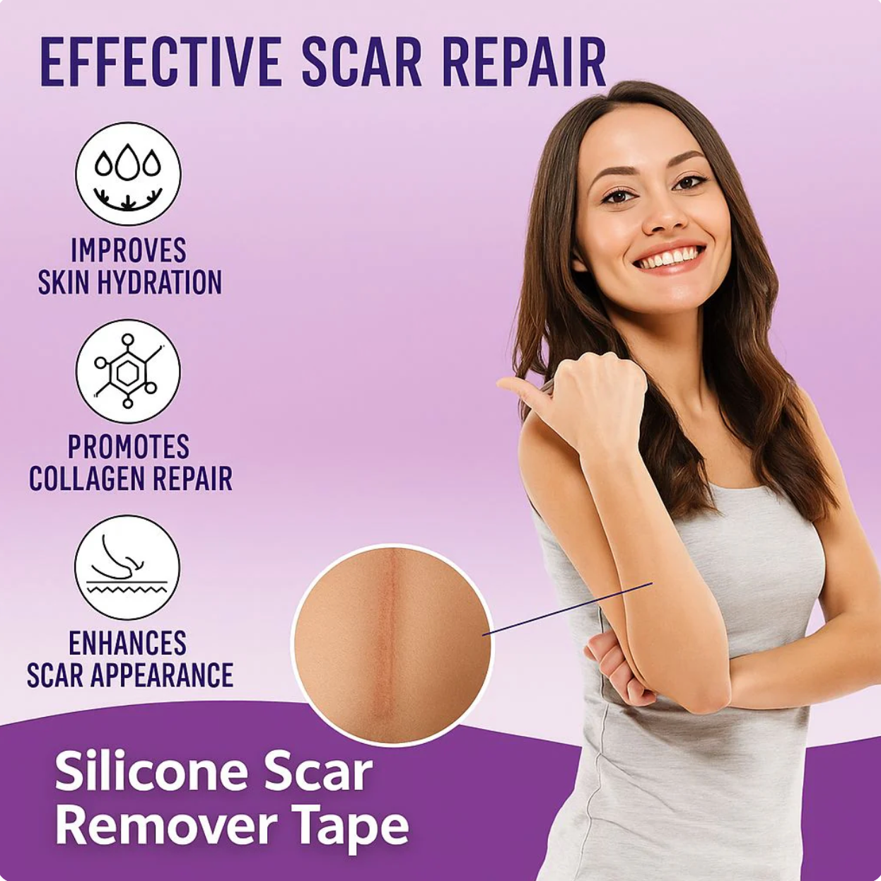 Silicone Scar Remover Tape for Acne & Wrinkles
